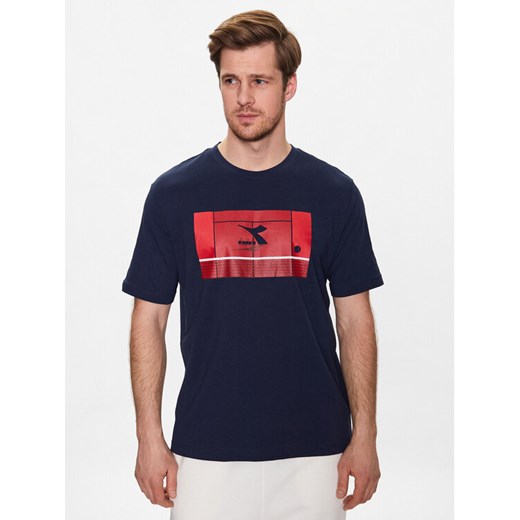 Diadora T-Shirt Match Point 102.179312 Granatowy Regular Fit ze sklepu MODIVO w kategorii T-shirty męskie - zdjęcie 183862695