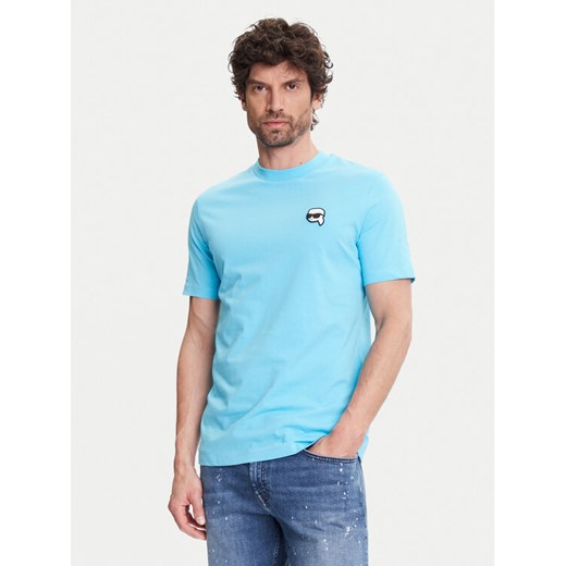 KARL LAGERFELD T-Shirt 755710 552224 Niebieski Regular Fit ze sklepu MODIVO w kategorii T-shirty męskie - zdjęcie 183862727