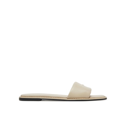 Calvin Klein Klapki Flat Sandal Square Hf Lth HW0HW02652 Beżowy ze sklepu MODIVO w kategorii Klapki damskie - zdjęcie 183862797