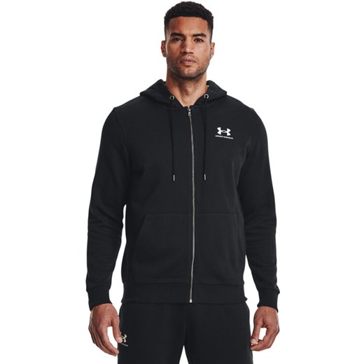 Under Armour Bluza UA Essential Fleece FZ Hood 1373881 Czarny Regular Fit ze sklepu MODIVO w kategorii Bluzy męskie - zdjęcie 183862817