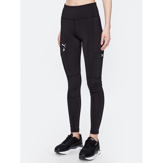 Puma Legginsy Seasons 523226 Czarny Slim Fit ze sklepu MODIVO w kategorii Spodnie damskie - zdjęcie 183862956
