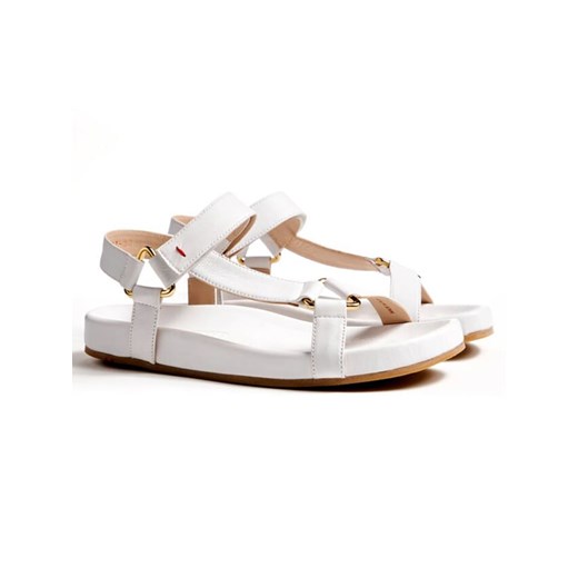 LLOYD Skórzane sandały w kolorze białym ze sklepu Limango Polska w kategorii Sandały damskie - zdjęcie 183865306