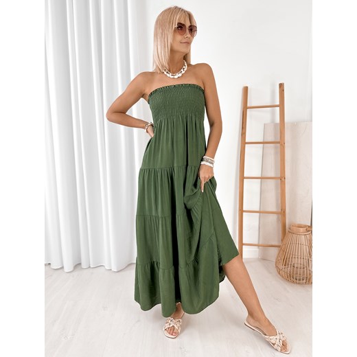 sukienka flamira khaki one size ze sklepu UBRA w kategorii Sukienki - zdjęcie 183865467