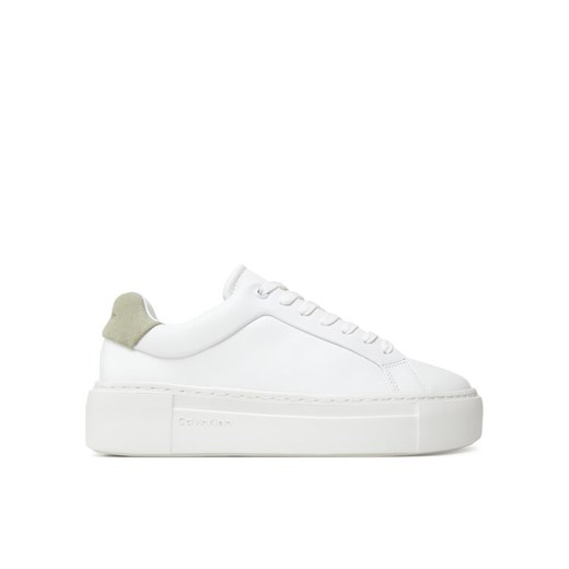 Sneakersy Calvin Klein Ff Cupsole Lace Up Lth HW0HW02570 Biały ze sklepu eobuwie.pl w kategorii Buty sportowe damskie - zdjęcie 183865758