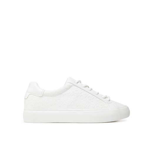 Calvin Klein Sneakersy Vulc Lace Up Mono Pu HW0HW02573 Biały ze sklepu MODIVO w kategorii Buty sportowe damskie - zdjęcie 183867258