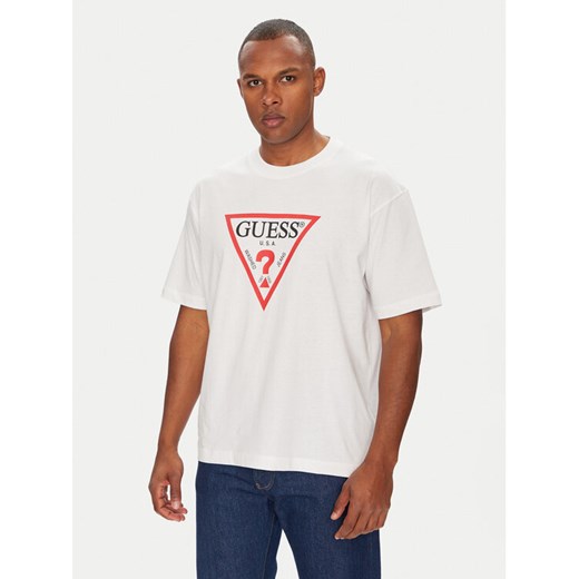 Guess Jeans T-Shirt M4YI45 K8FQ4 Biały Oversize ze sklepu MODIVO w kategorii T-shirty męskie - zdjęcie 183867378
