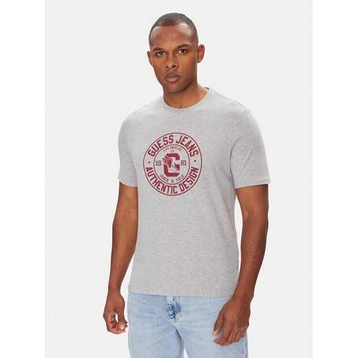 Guess Jeans T-Shirt M5YI29 K8HM0 Szary Slim Fit ze sklepu MODIVO w kategorii T-shirty męskie - zdjęcie 183867386