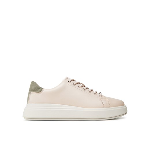 Calvin Klein Sneakersy Cupsole Lace Up Lth HW0HW02540 Beżowy ze sklepu MODIVO w kategorii Buty sportowe damskie - zdjęcie 183867407