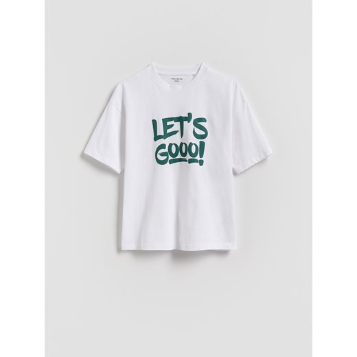 Reserved - T-shirt z nadrukiem - złamana biel ze sklepu Reserved w kategorii T-shirty chłopięce - zdjęcie 183868495