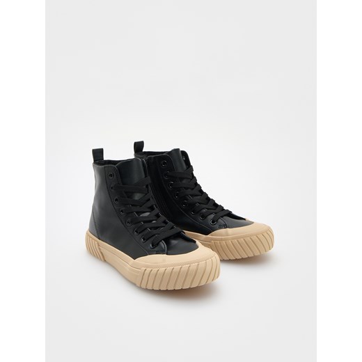 Reserved - Wysokie trampki - czarny Reserved 35 okazyjna cena Reserved