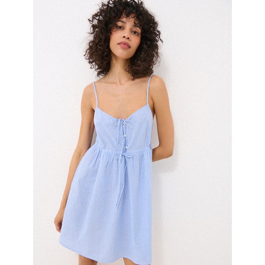 Mohito - Bawełniana koszula nocna w paski - niebieski Mohito S Mohito