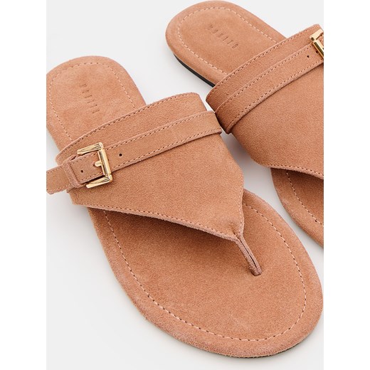 Klapki damskie Mohito casualowe płaskie bez zapięcia skórzane na lato 