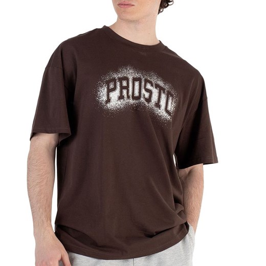 Koszulka męska Prosto Jung Dark KL251MTEE1093 - brązowa ze sklepu streetstyle24.pl w kategorii T-shirty męskie - zdjęcie 183870305