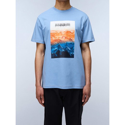 Napapijri Koszulka w kolorze błękitnym ze sklepu Limango Polska w kategorii T-shirty męskie - zdjęcie 183871298