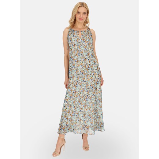 Elegancka sukienka w kwiaty maxi z szarfą L’AF Vega ze sklepu Eye For Fashion w kategorii Sukienki - zdjęcie 183871455