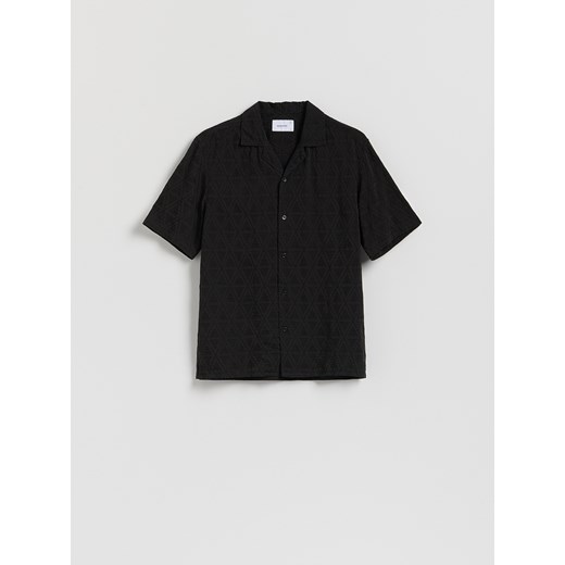Reserved - Koszula regular fit ze strukturalnej tkaniny - czarny Reserved L Reserved