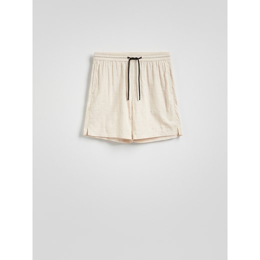 Reserved - Szorty slim fit - kremowy Reserved S Reserved