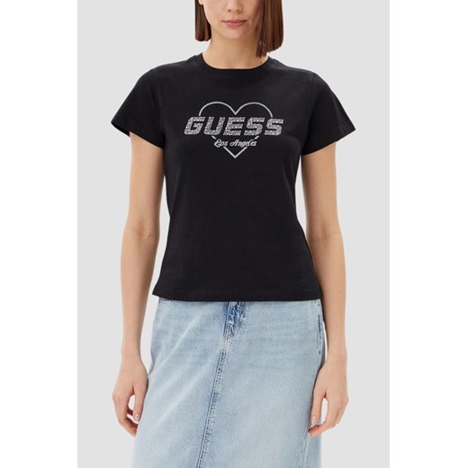 GUESS Czarny damski t-shirt Narciso, Rozmiar XS ze sklepu outfit.pl w kategorii Bluzki damskie - zdjęcie 183872398