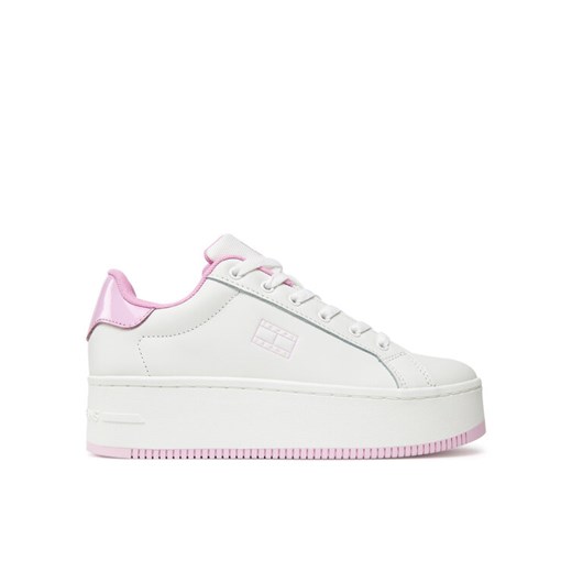 Sneakersy Tommy Jeans Tjw Flatform Patent Sneaker EN0EN02864 Écru ze sklepu eobuwie.pl w kategorii Buty sportowe damskie - zdjęcie 183873096