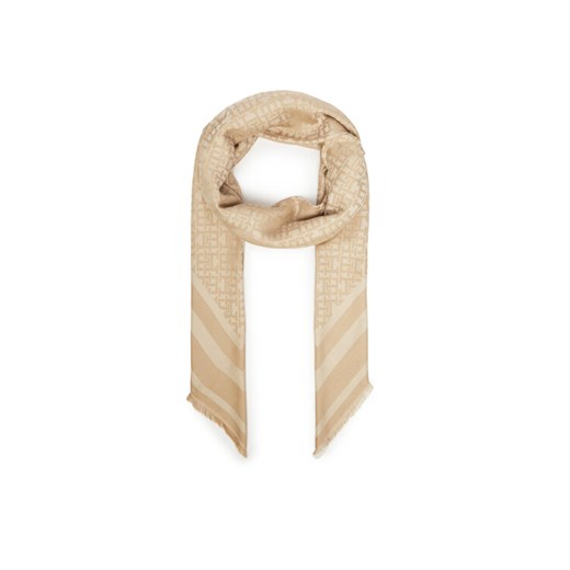 Szal Tommy Hilfiger Monogram AW0AW17493 Beżowy ze sklepu eobuwie.pl w kategorii Szaliki i chusty damskie - zdjęcie 183873107