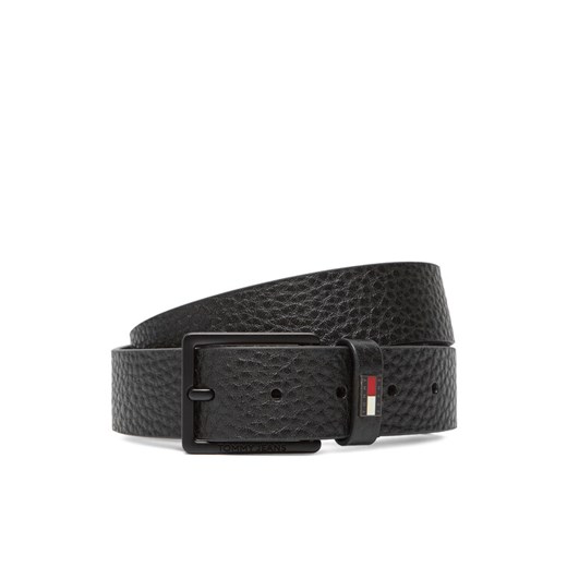 Pasek Męski Tommy Jeans Tjm Elevated Flag Leather 3.5 AM0AM13418 Czarny ze sklepu eobuwie.pl w kategorii Paski męskie - zdjęcie 183873188
