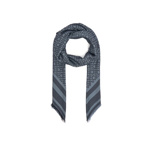 Szal Tommy Hilfiger Monogram AW0AW17493 Granatowy ze sklepu eobuwie.pl w kategorii Szaliki i chusty damskie - zdjęcie 183873268