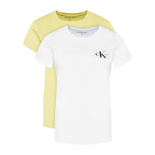 Calvin Klein Jeans Komplet 2 t-shirtów J20J219734 Kolorowy Slim Fit ze sklepu MODIVO w kategorii Bluzki damskie - zdjęcie 183874625