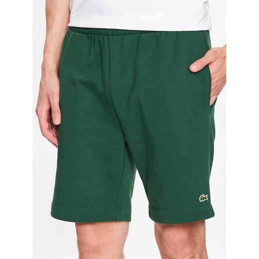 Lacoste Szorty sportowe GH9627 Zielony Regular Fit ze sklepu MODIVO w kategorii Spodenki męskie - zdjęcie 183874637