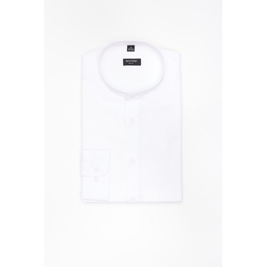KOSZULA FORMENTO 3288D DŁUGI RĘKAW SLIM FIT BIAŁA Z LNEM ze sklepu Recman w kategorii Koszule męskie - zdjęcie 183879948