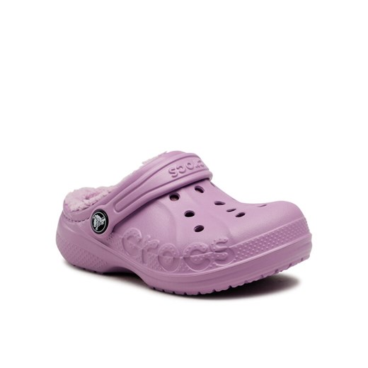 Klapki Crocs Baya Lined Clog K 207500-5Q5 Fioletowy ze sklepu eobuwie.pl w kategorii Klapki dziecięce - zdjęcie 183882145