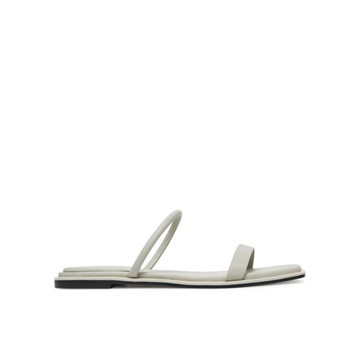 Calvin Klein Klapki Flat Sandal Squared 2-Bar Lth HW0HW02532 Beżowy ze sklepu MODIVO w kategorii Klapki damskie - zdjęcie 183882725