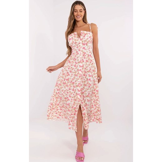 Sukienka na ramiączkach ecru MI-SK-23817-2.00, Kolor ecru, Rozmiar uniwersalny, ITALY MODA ze sklepu Primodo w kategorii Sukienki - zdjęcie 183883859