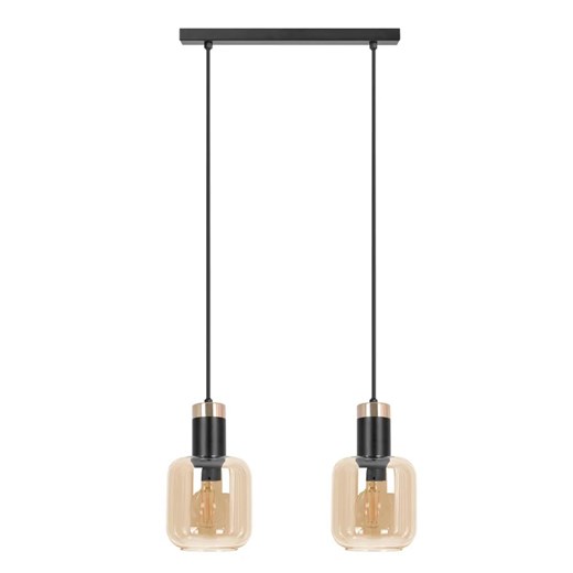 Lampa z podwójnym kloszem wisząca beżowa F1-R14 ze sklepu Edinos.pl w kategorii Lampy wiszące - zdjęcie 183884399