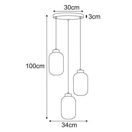 Lampa z wiszacymi kloszami biała Alantik Lumes One Size Edinos.pl