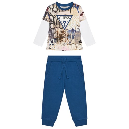 Guess Komplet dziecięcy N5YG00 K8HM4 Niebieski Regular Fit ze sklepu MODIVO w kategorii Dresy chłopięce - zdjęcie 183885539