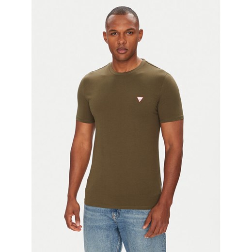 Guess T-Shirt M2YI36 I3Z14 Zielony Slim Fit ze sklepu MODIVO w kategorii T-shirty męskie - zdjęcie 183885558