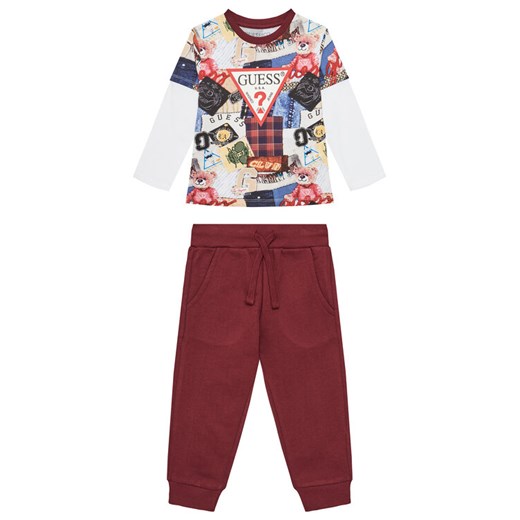 Guess Komplet dziecięcy N5YG00 K8HM4 Bordowy Regular Fit ze sklepu MODIVO w kategorii Komplety chłopięce - zdjęcie 183885628