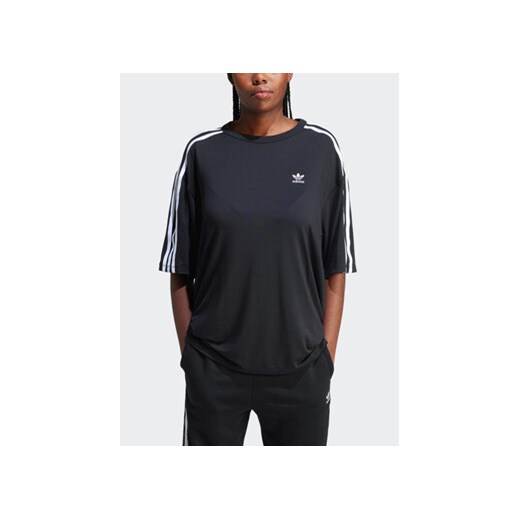 adidas T-Shirt 3-Stripes IU2406 Czarny Oversize S MODIVO