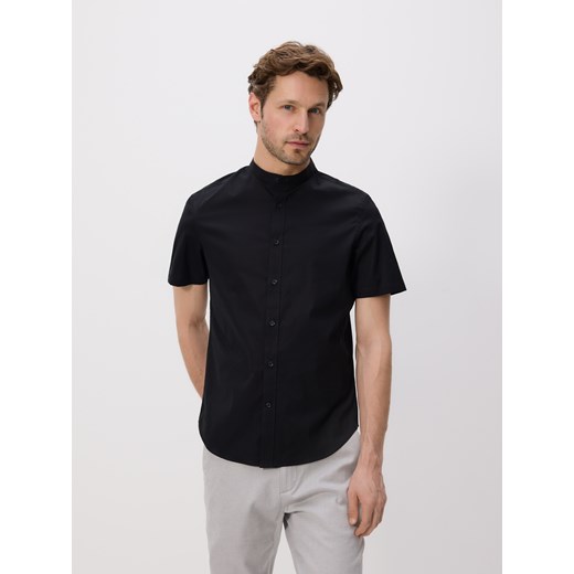 Reserved - Koszula slim fit ze stójką - czarny ze sklepu Reserved w kategorii Koszule męskie - zdjęcie 183887139