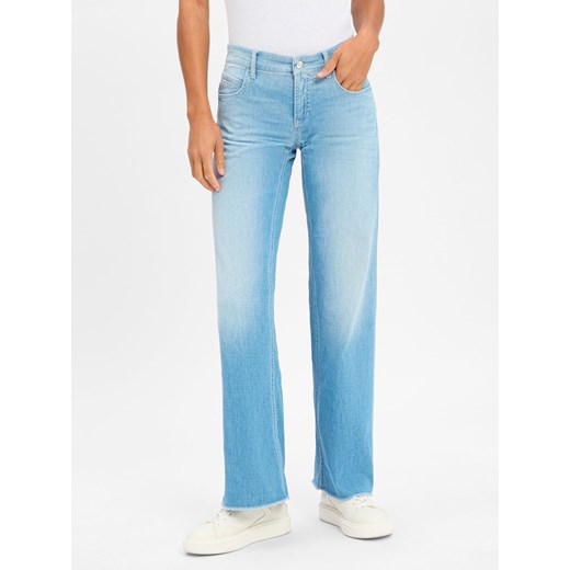 Cambio Rozkloszowane jeansy - Tess Kobiety Bawełna light stone jednolity ze sklepu vangraaf w kategorii Jeansy damskie - zdjęcie 183887247
