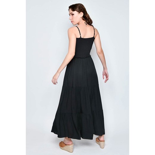 Czarna sukienka H.H.G. bawełniana na ramiączkach maxi 