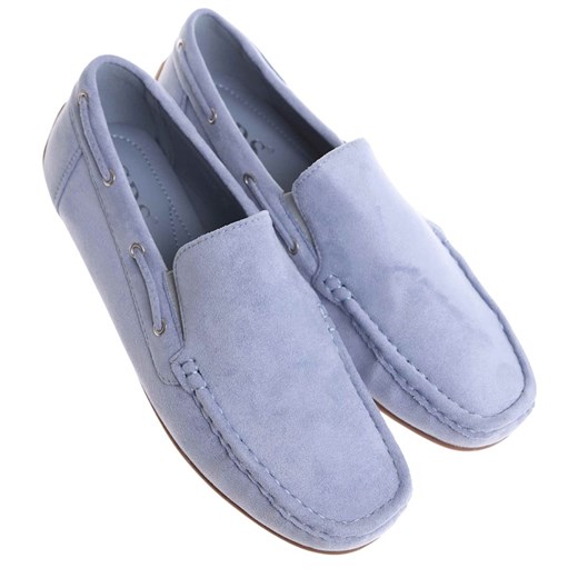 Buty męskie wsuwane błękitne mokasyny /F1-3 17817 T384/ ze sklepu Pantofelek24.pl w kategorii Mokasyny męskie - zdjęcie 183888338