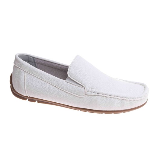Buty męskie wsuwane białe mokasyny /B4-3 17816 T384/ ze sklepu Pantofelek24.pl w kategorii Mokasyny męskie - zdjęcie 183888375