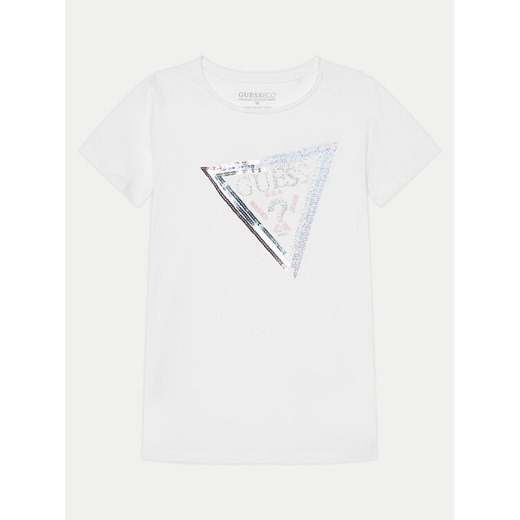 Guess T-Shirt J5RI12 K6YW4 Biały Regular Fit ze sklepu MODIVO w kategorii Bluzki dziewczęce - zdjęcie 183890068