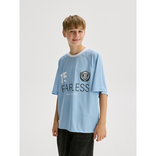 Reserved - Szybkoschnący t-shirt z nadrukiem - jasnoniebieski ze sklepu Reserved w kategorii T-shirty chłopięce - zdjęcie 183891416