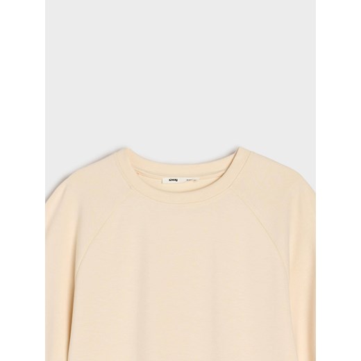 Sinsay - Bluza z domieszką wiskozy - kremowy Sinsay S Sinsay