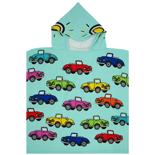 Le Comptoir de la Plage Ponczo kąpielowe &quot;Cars&quot; w kolorze turkusowym ze wzorem - 60 x 60 cm ze sklepu Limango Polska w kategorii Ręczniki dla dzieci - zdjęcie 183892838