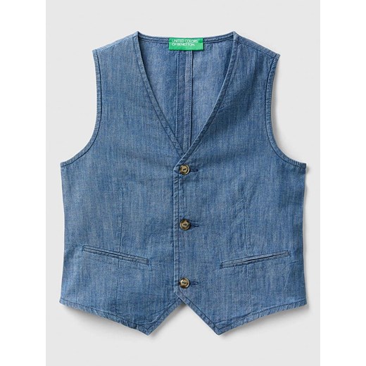 Benetton Kamizelka dżinsowa w kolorze niebieskim ze sklepu Limango Polska w kategorii Kamizelki chłopięce - zdjęcie 183893317