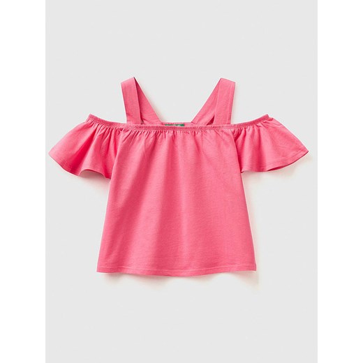 Benetton Koszulka w kolorze różowym ze sklepu Limango Polska w kategorii Bluzki dziewczęce - zdjęcie 183893326