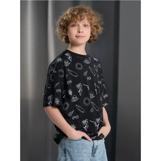 Sinsay - Bawełniana koszulka - czarny ze sklepu Sinsay w kategorii T-shirty chłopięce - zdjęcie 183896378